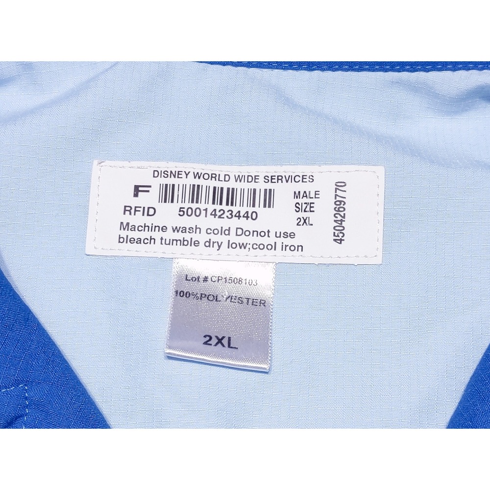 DISNEY WORLD Typhoon Lagoon Cast Member Uniform Shirt Blue Palms Men's XXL 2XL - Picture 2 of 7
